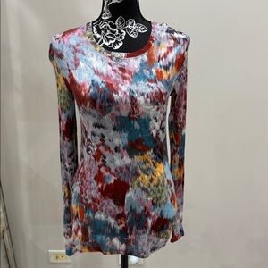 BCBG MAX AZRIA Sheer Stretch Knit Top size large